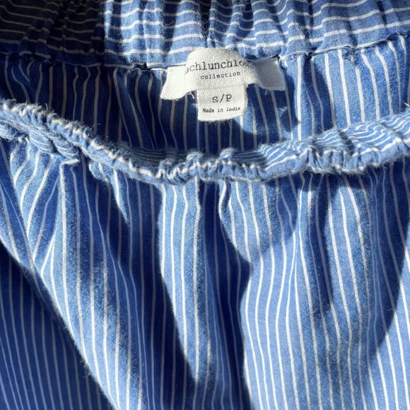 beachlunchlounge  Paige Blue Stripe Tie Bell Sleeve Off The Shoulder Top S - Picture 5 of 8